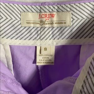 J. Crew Shorts - J Crew Lavender Chino Broken -in short size 8 J. Crew Shorts - J Crew Lavender Chino Broken -in short size 8